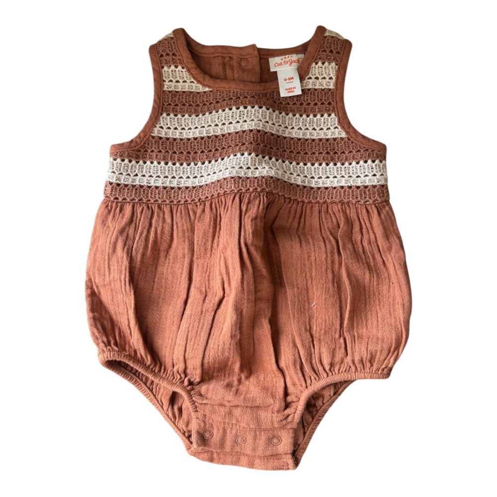 Cat & Jack Baby Crochet Romper 0-3 months NWT